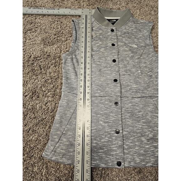 The North Face Womens Vest Sz Medium Heathered Gray Snap Polyester - Picture 6 of 8